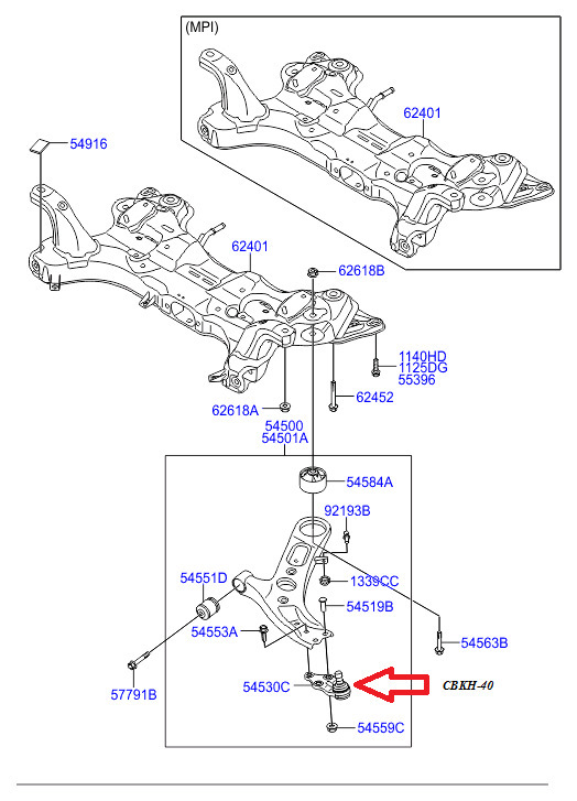 Шаровая опора (правая)замена. — Hyundai i30 (2G), 1,4 л, 2013 года