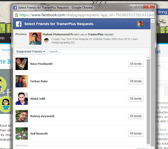 Facebook Friends Invite Button download