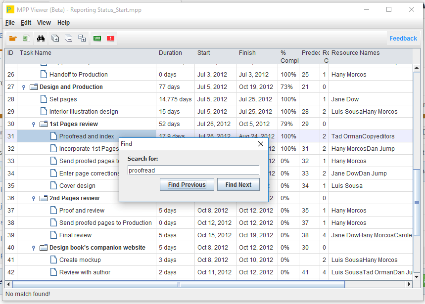 GitHub samiksaha/mppviewer Microsoft Project Plan (MPP) Viewer
