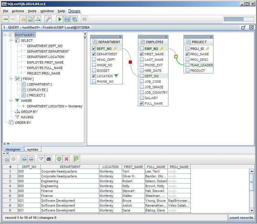SQLeo Visual Query Builder download
