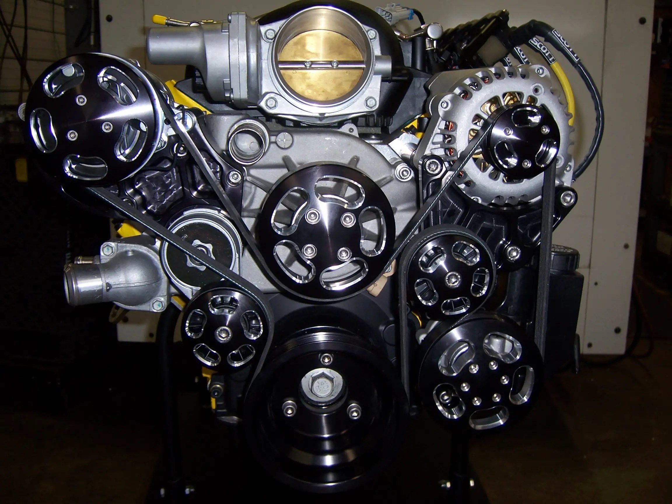 Wegner Retro diamond cut accessory drive system. LS1TECH Camaro