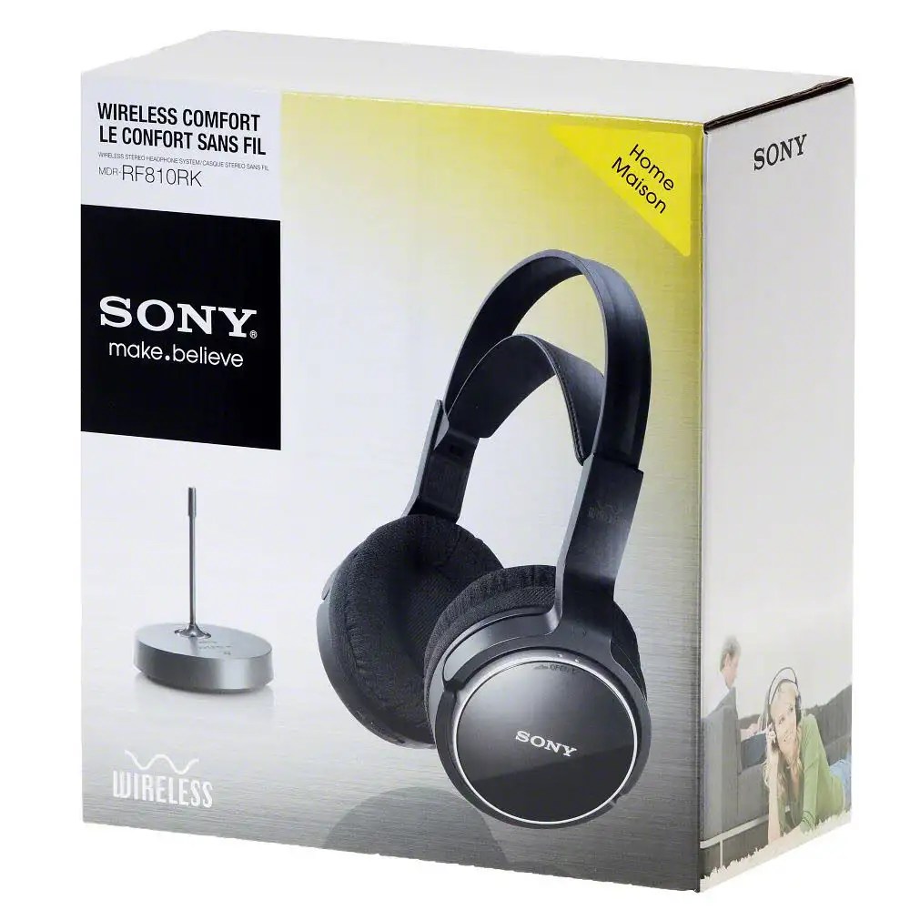 Sony MDRRF810RK Wireless Rechargeable Headphones Black eBay