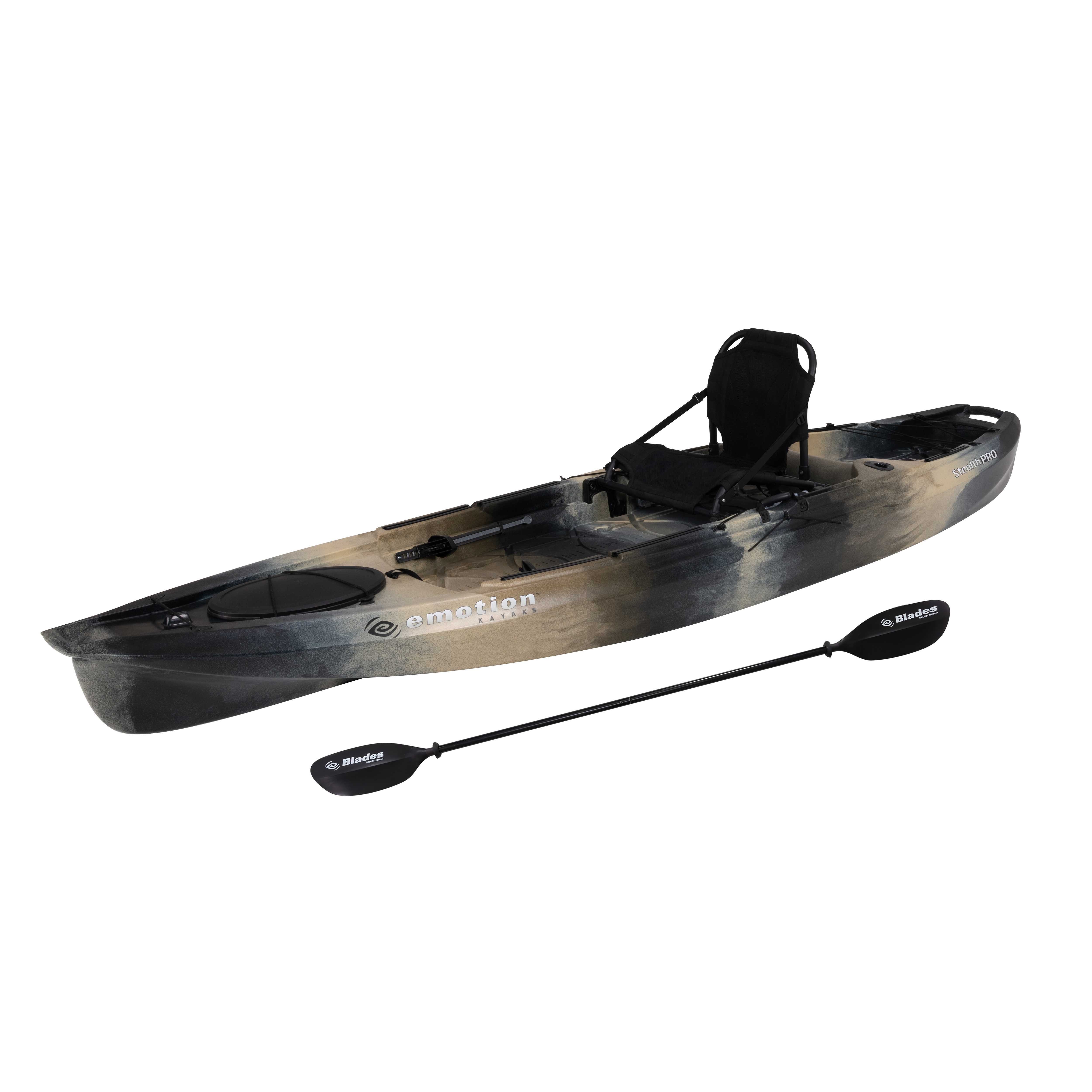 Lifetime Stealth PRO Angler Fishing Kayak in Camo, Weight capacity 375