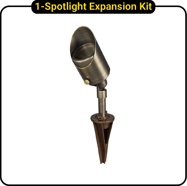 VOLT Landscape Lighting 9piece Path & Area Light Brass LED Starter Kit
