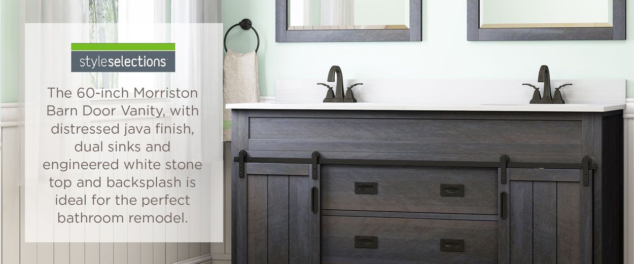 30 In Open Shelf Barn Door Vanity Vanity Ideas