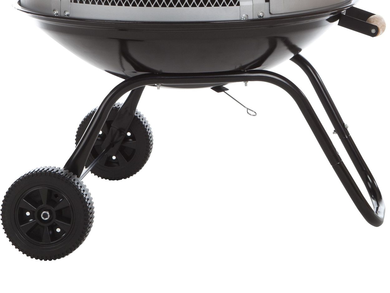 Fire Sense Bessemer Black Patio Fireplace Outdoor Portable Wheels Wood