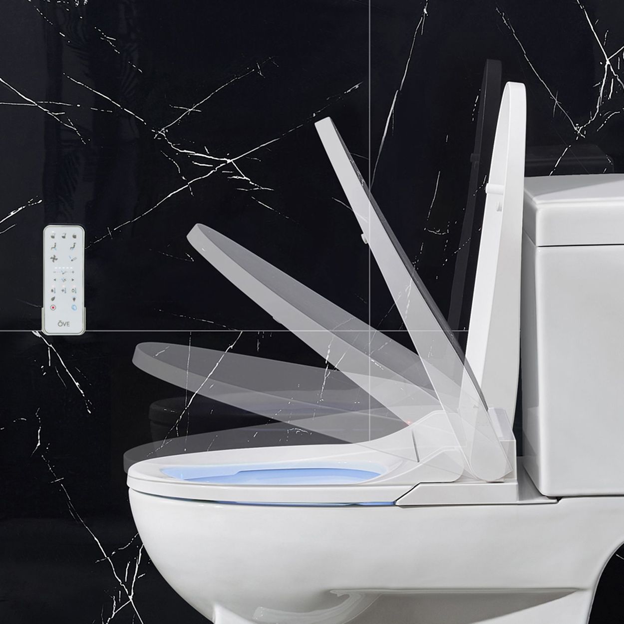 Irenne Classic Smart Bidet Toilet by OVE, LED Night Light w/Auto Open