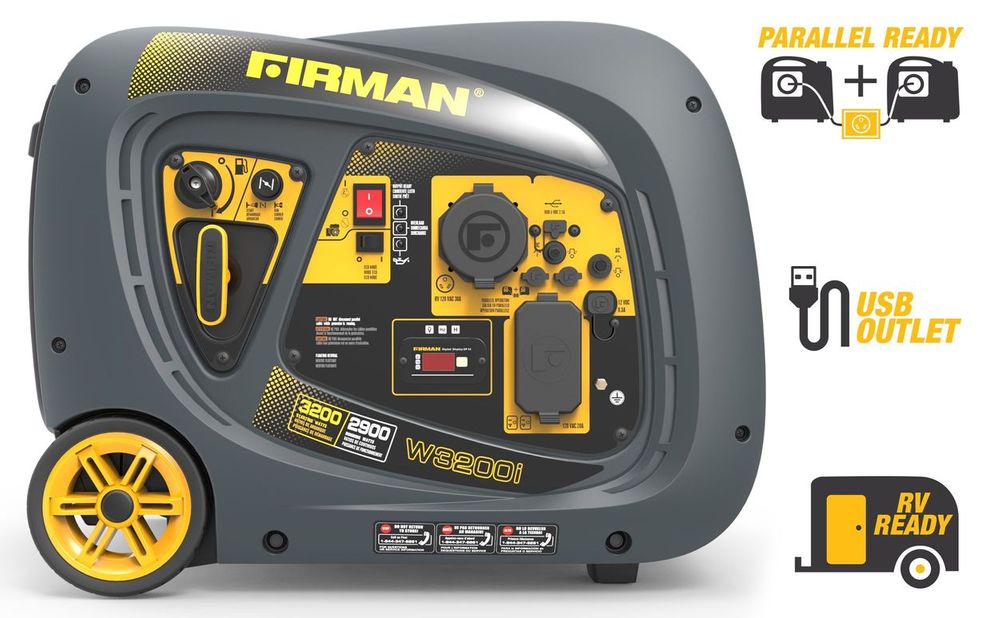 Firman 2900W Running / 3200W Peak Gasoline Powered Inverter Generator