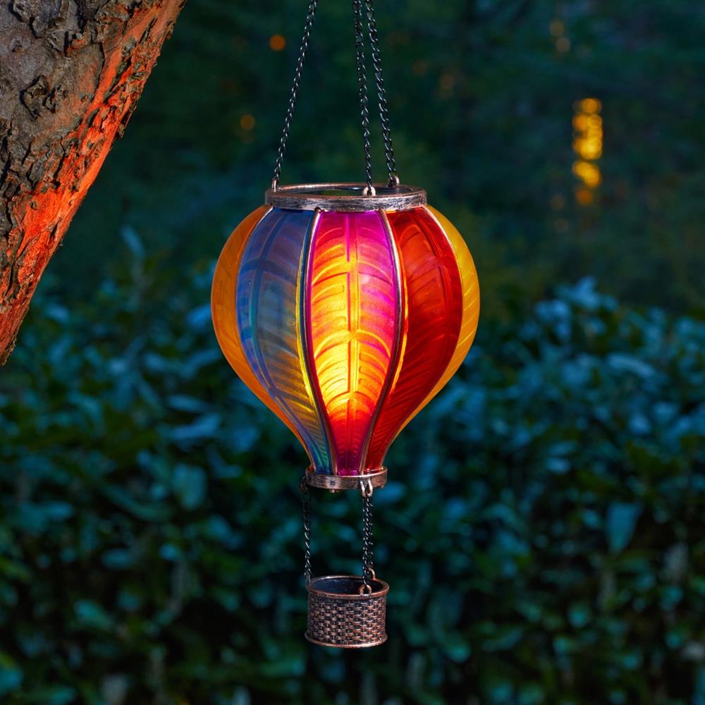 Rainbow Flaming Balloon Solar Light Outdoor Garden Lights Polhill