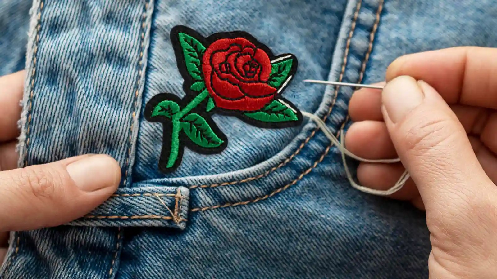 A Simple Tutorial For How To Sew Patches On Jeans By Hand