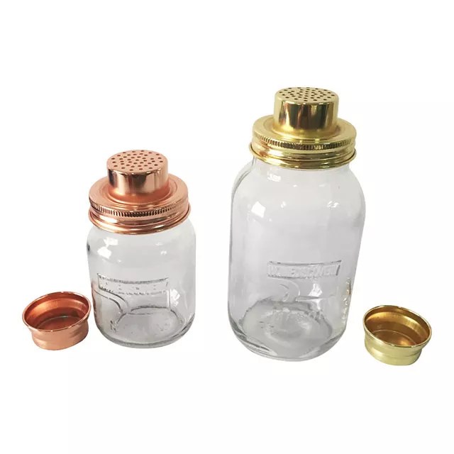 Mason Jar Cocktail Shaker Lid Tin plate shaker lid for mason jar and