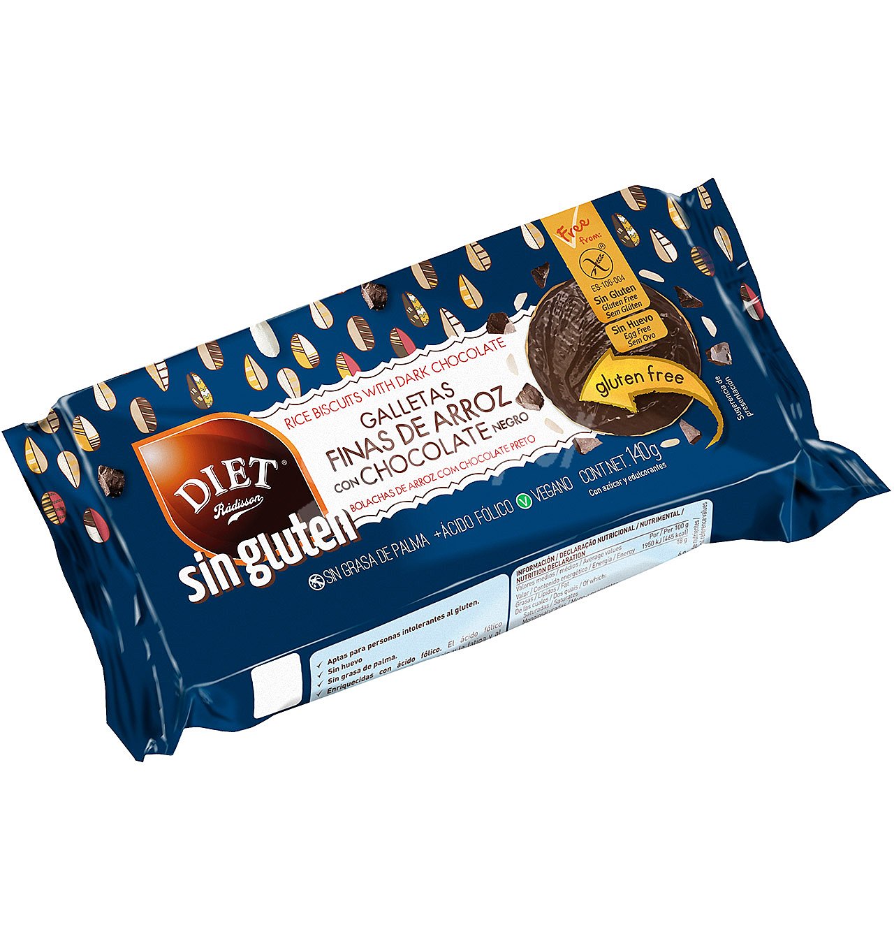 Diet Rádisson Galletas finas de arroz con chocolate negro sin gluten