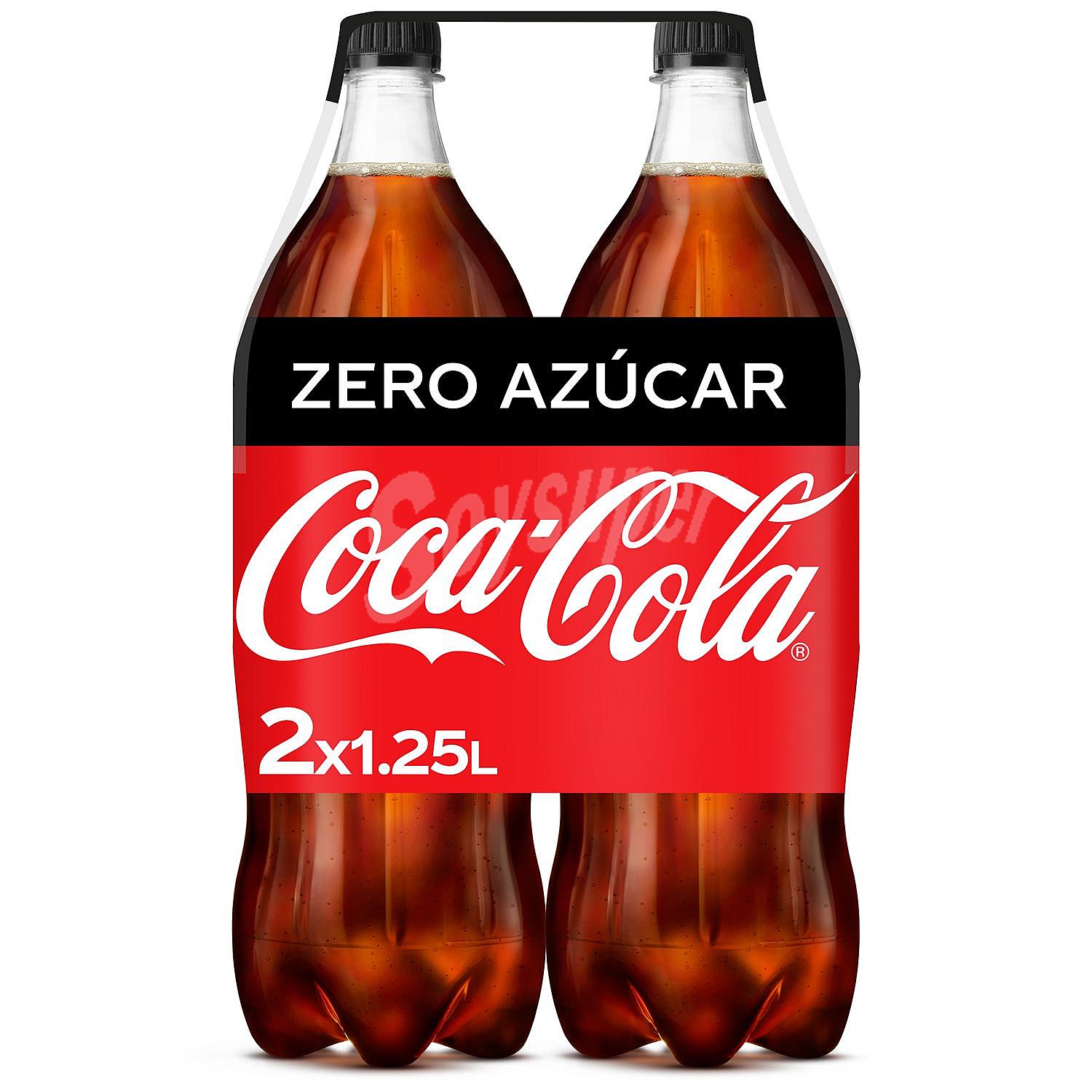 CocaCola Zero Refresco de cola zero azúcar Pack 2 botellas x 1,25 l