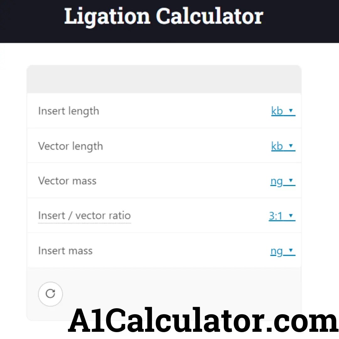 Ligation Calculator Free A1Calculator