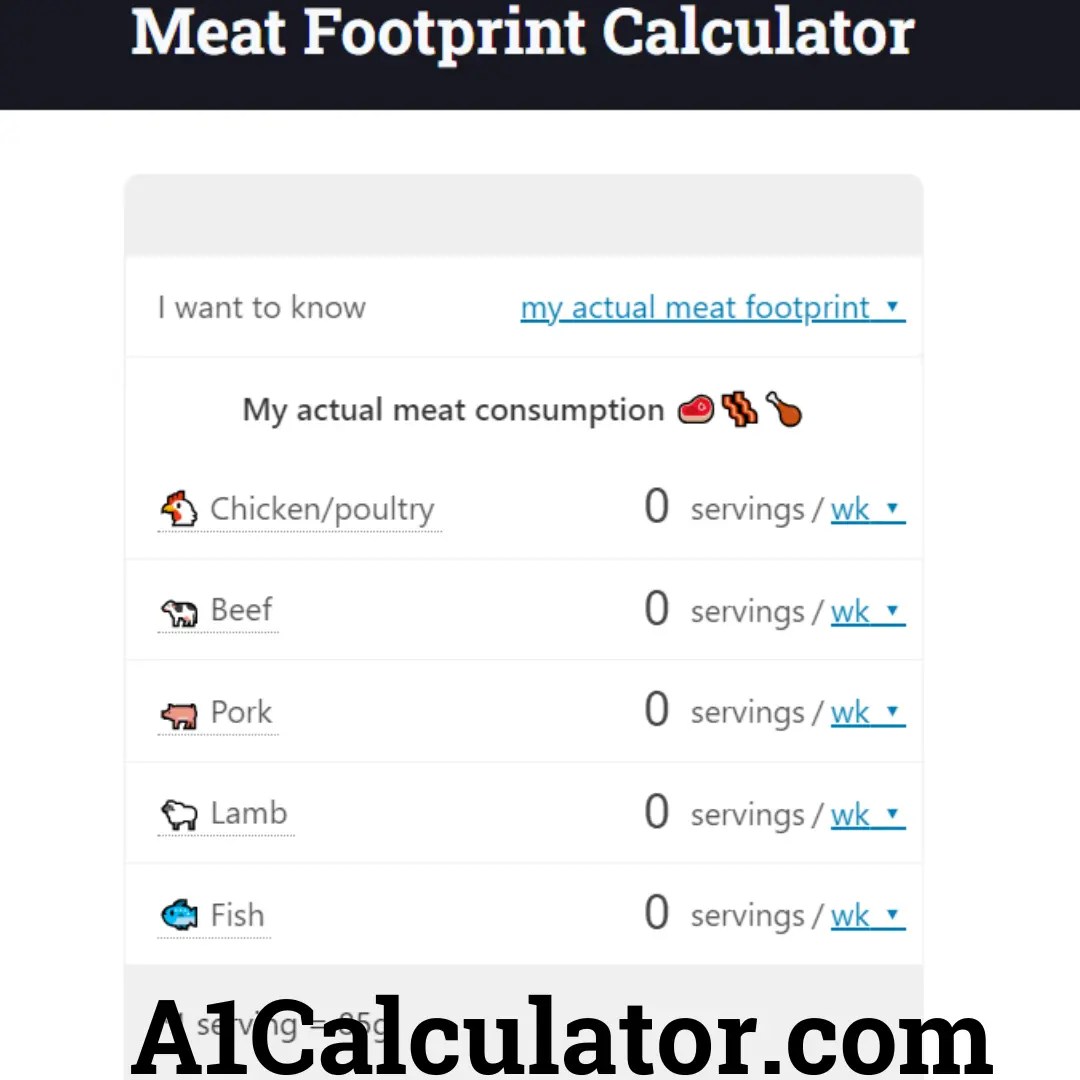 Meat Footprint Calculator Free A1Calculator