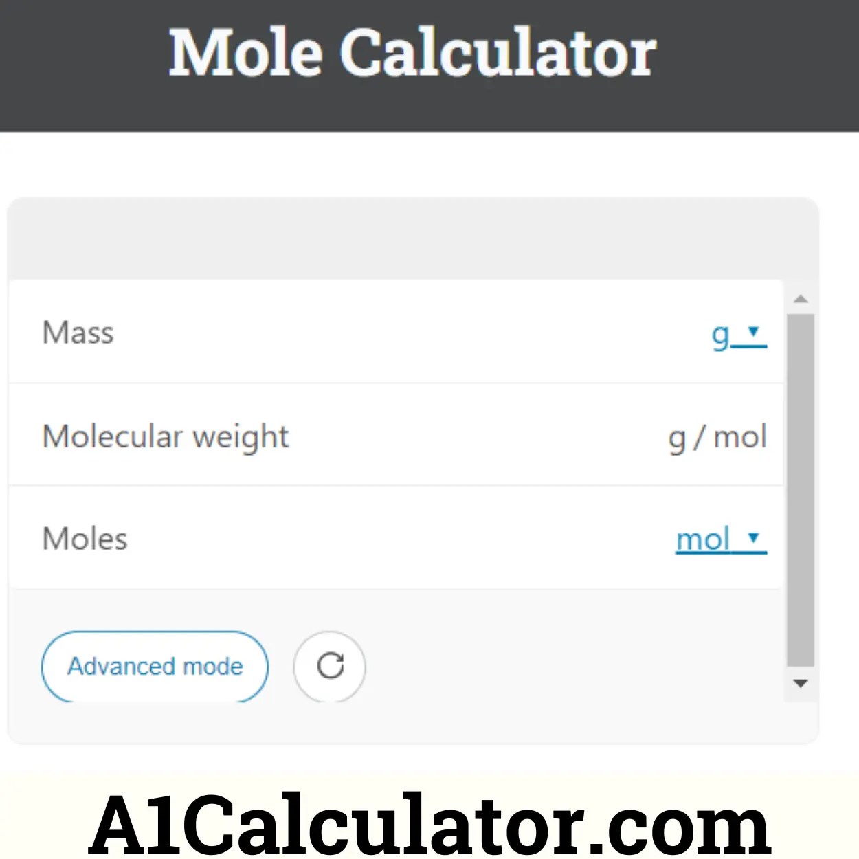 Mole Calculator 100 Free Online A1Calculator