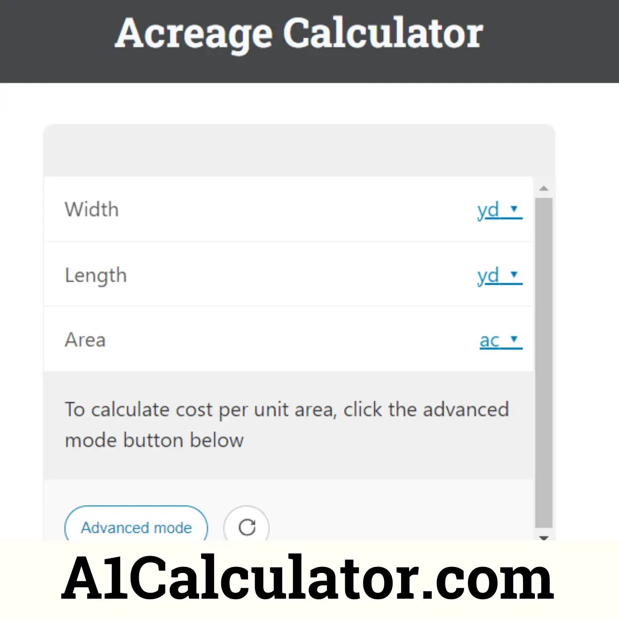 Acreage Calculator A1Calculator