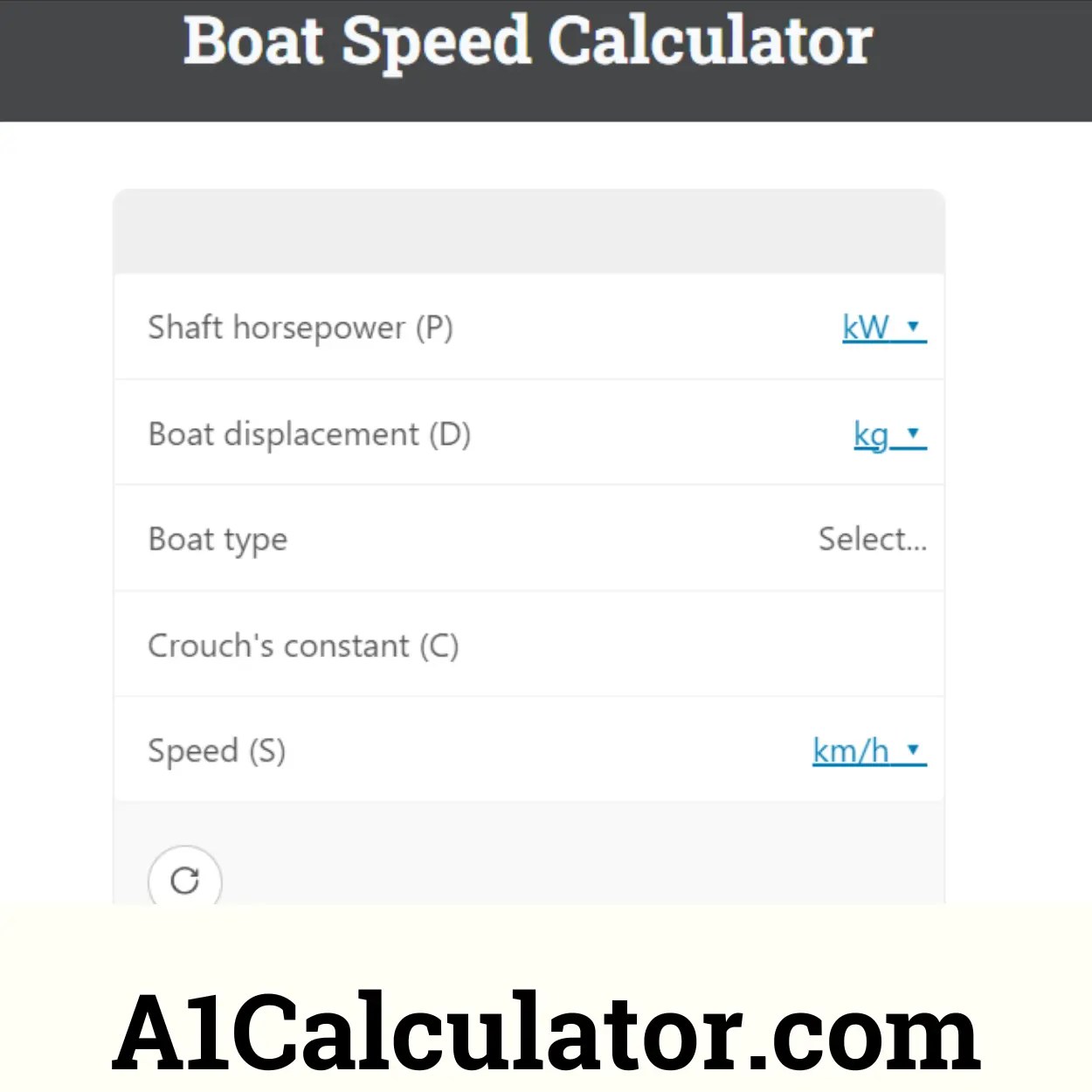 Boat Speed Calculator A1Calculator