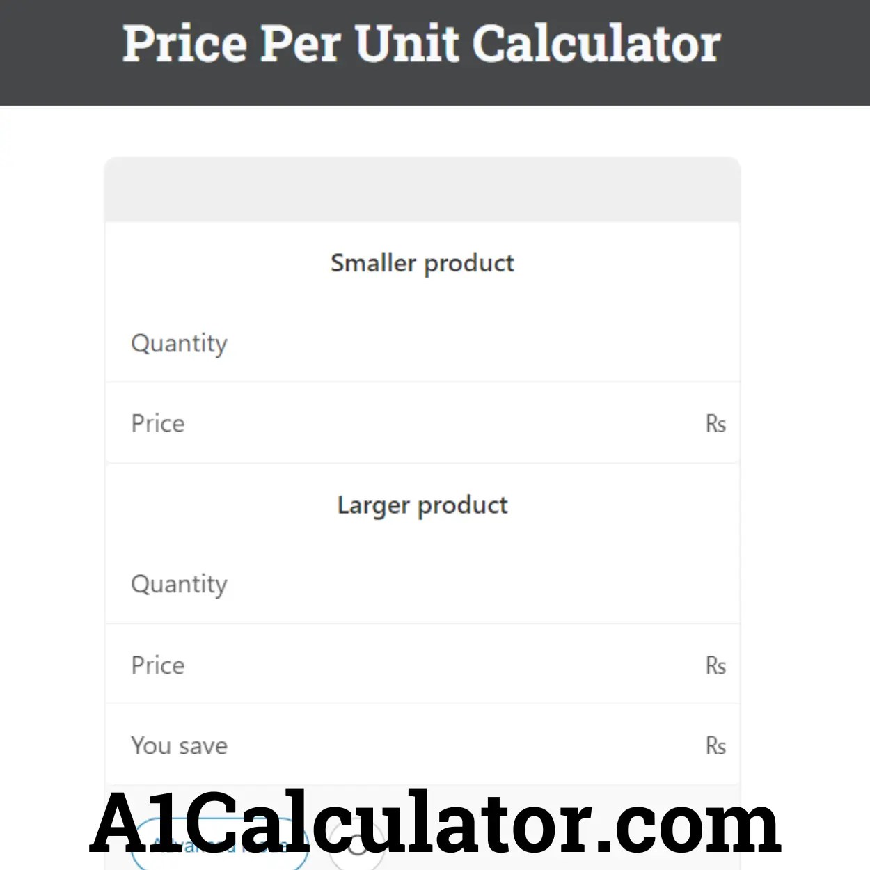 Price Per Unit Calculator A1Calculator