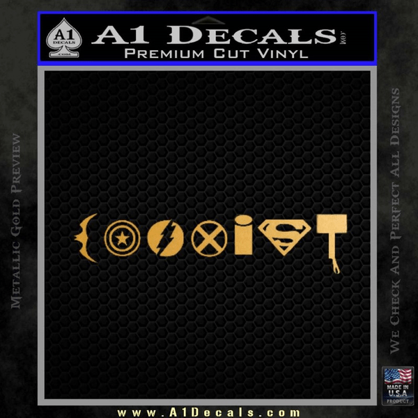 Superhero Coexist D1 Decal Sticker » A1 Decals