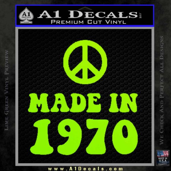 Made In 1970 Decal Sticker Retro Hippie VW Volkswagen » A1 Decals