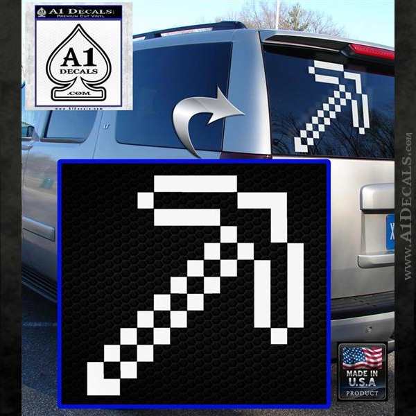 Minecraft Pickaxe Decal Sticker » A1 Decals
