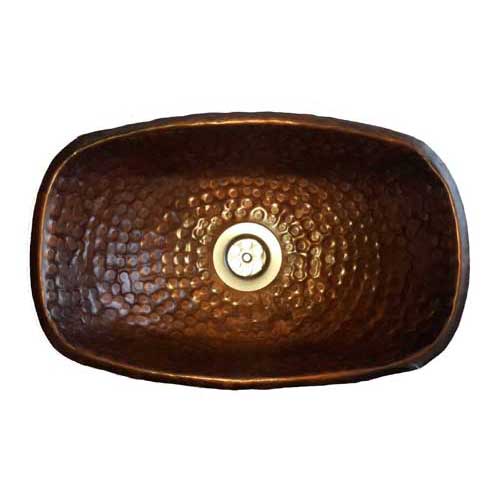 Petite Rectangle Copper Sink Bowl Bathroom Lavatory