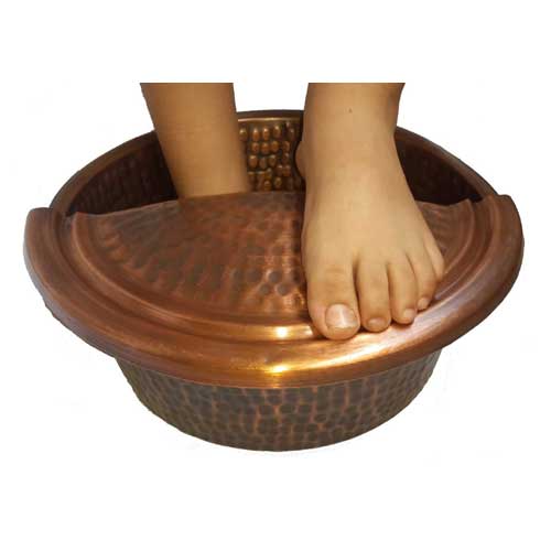 Feet Washing Copper Therapy Rubbing Massage Spa Bowl