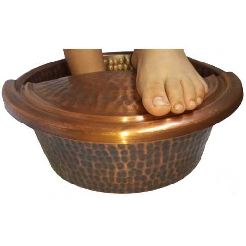 Feet Washing Copper Therapy Rubbing Massage Spa Bowl