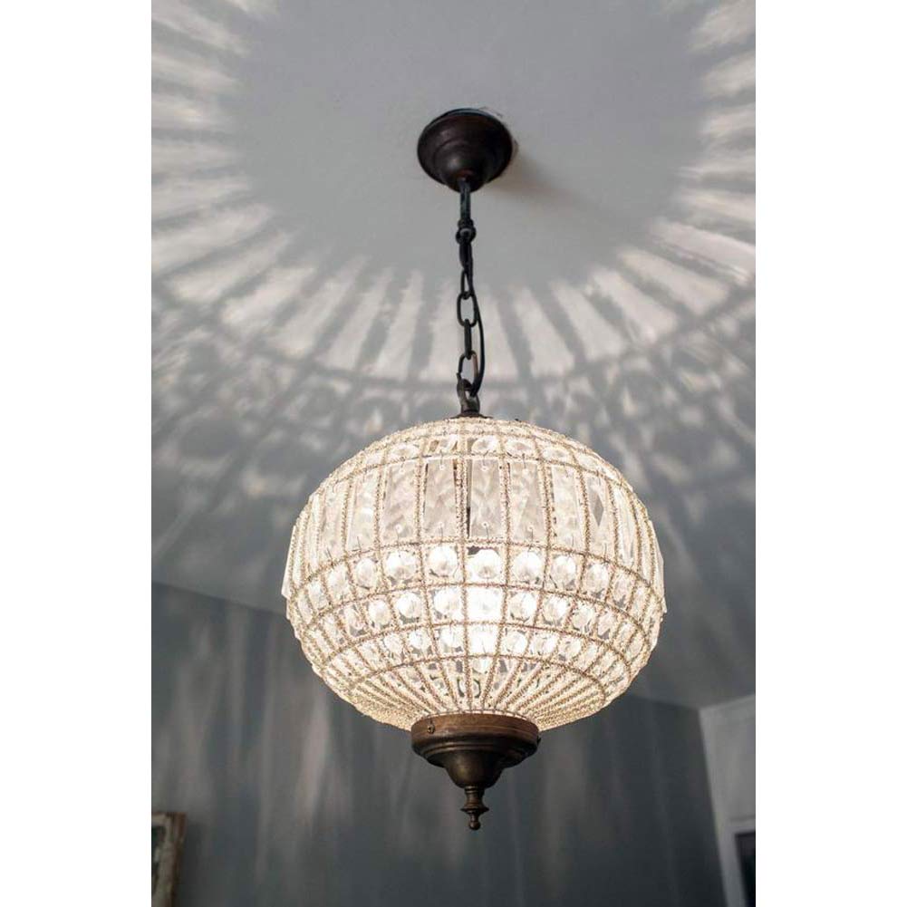 Antique Garland Crystal Basket Ball Chandelier