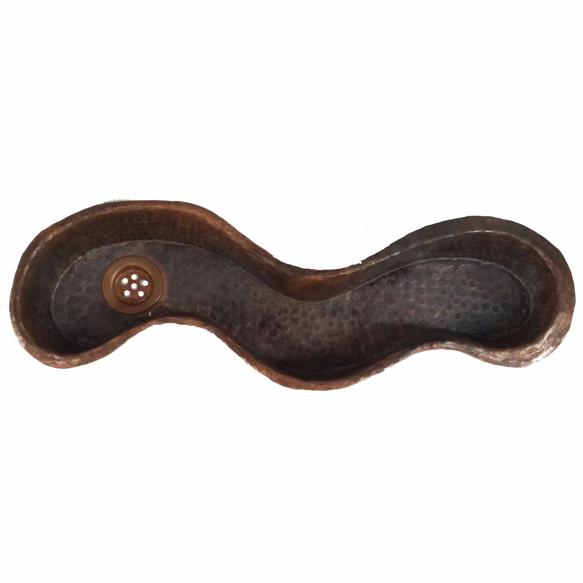 Snake Shape Recycled Hand Hammered Copper Sink