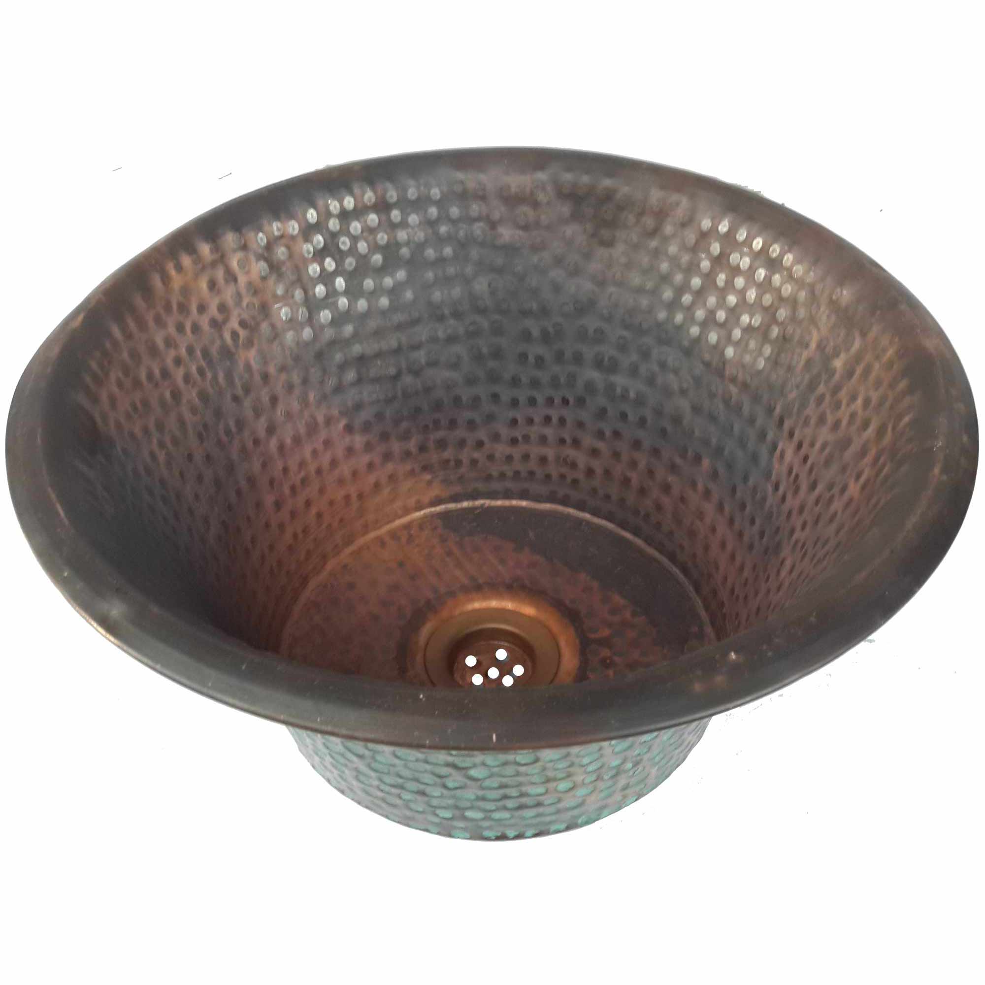 Classic Aged Rustic Oxidized Copper Vessel Sink