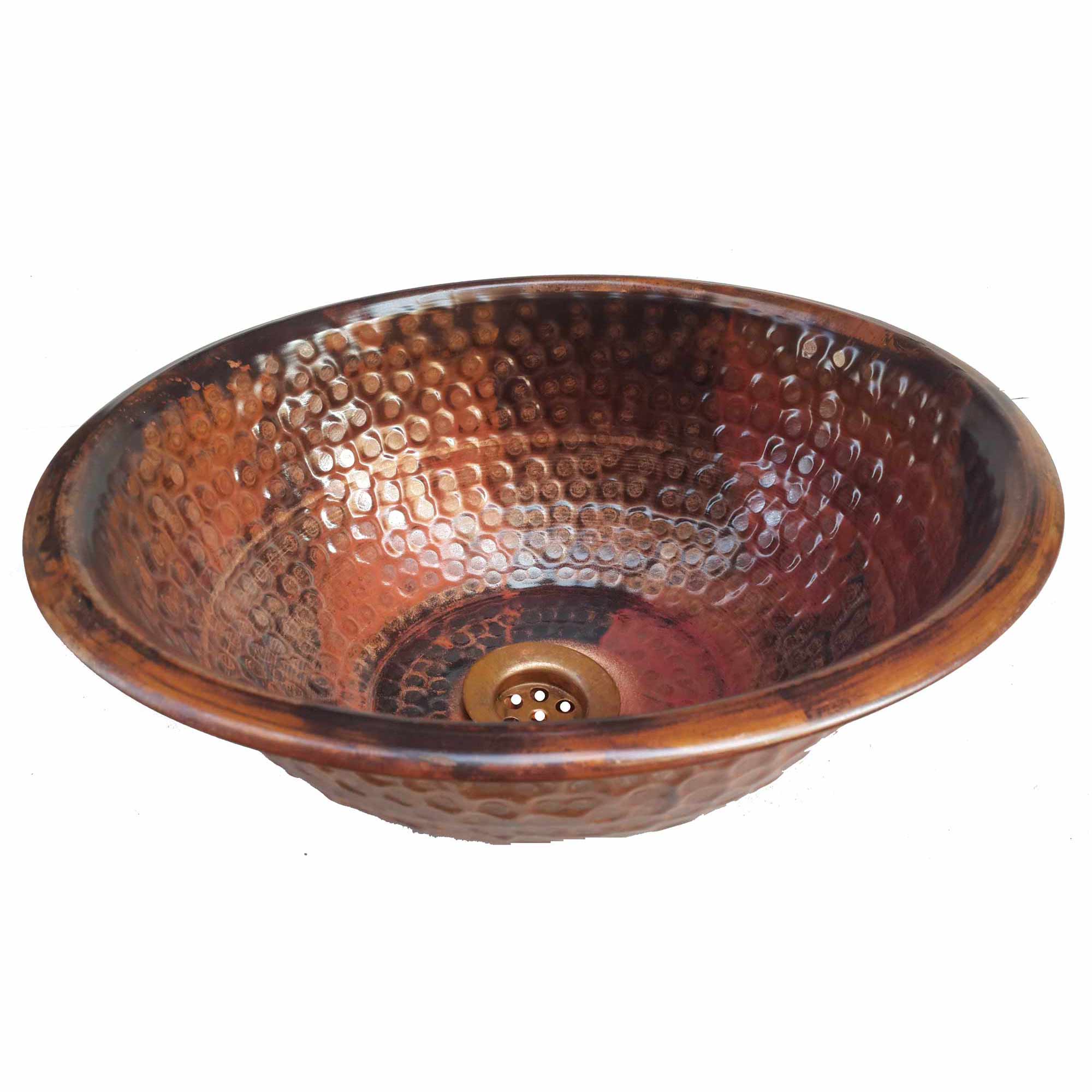 Rustic Natural Recycled Hand Hammered Copper Bathroom Sink