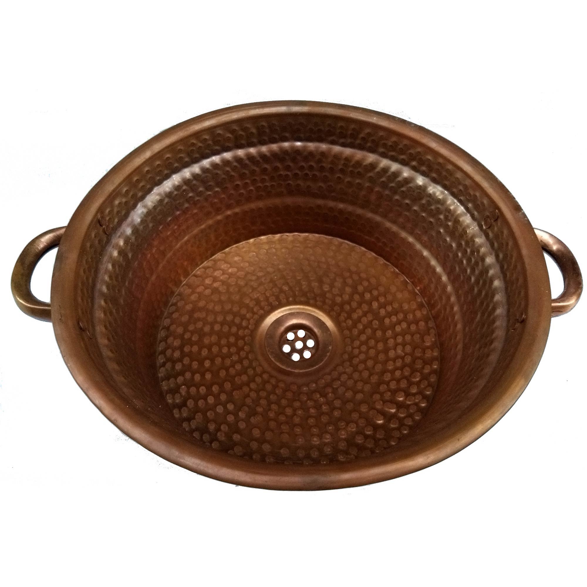 Brown Patina Vessel Sink Antique Flame Burned Round Washbasin