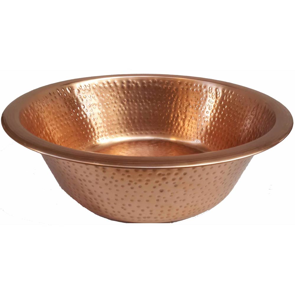 Polished copper pedicure bowl hand hammered