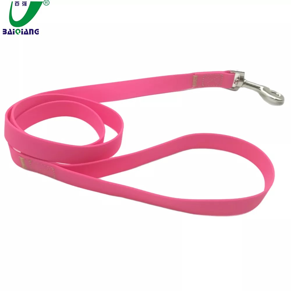 Pink Woman PVC Nylon Dog Collar Pet Training Leash for Small & Medium