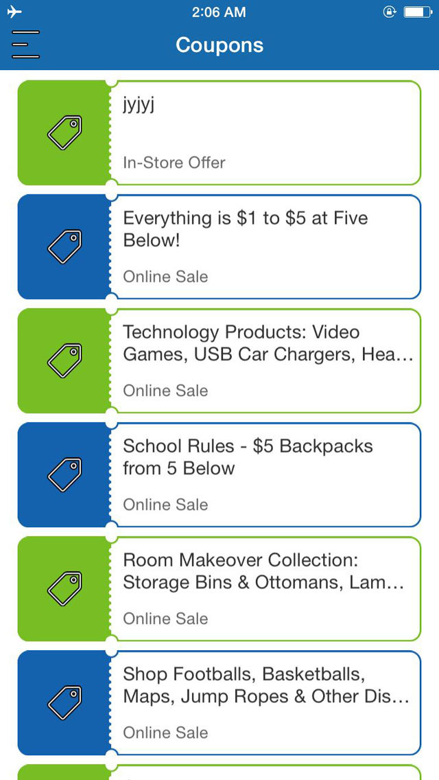 App Shopper Coupons for Five Below