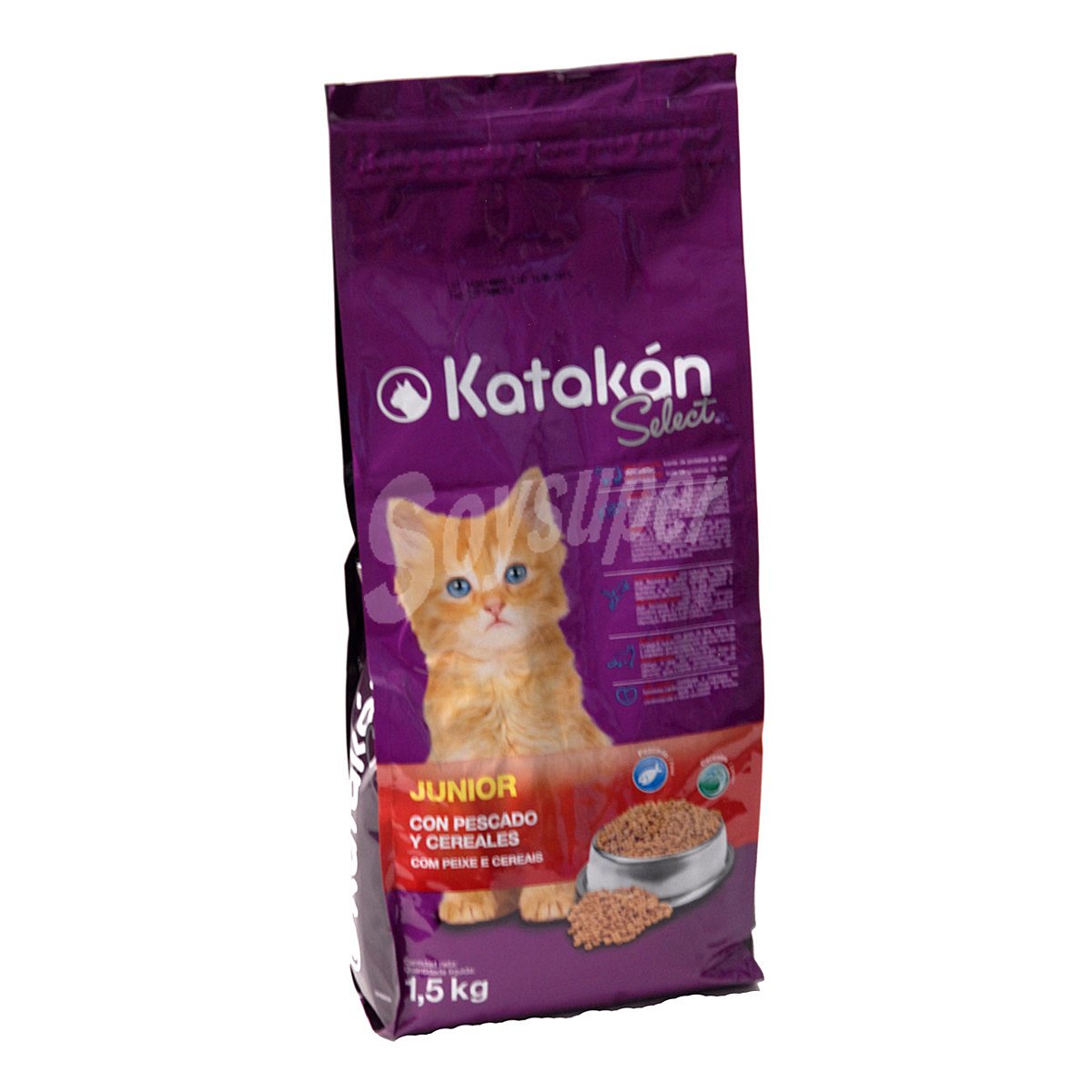 Katakán Pienso para gatos Junior de pescado y cereales Bolsa 1.5 kg