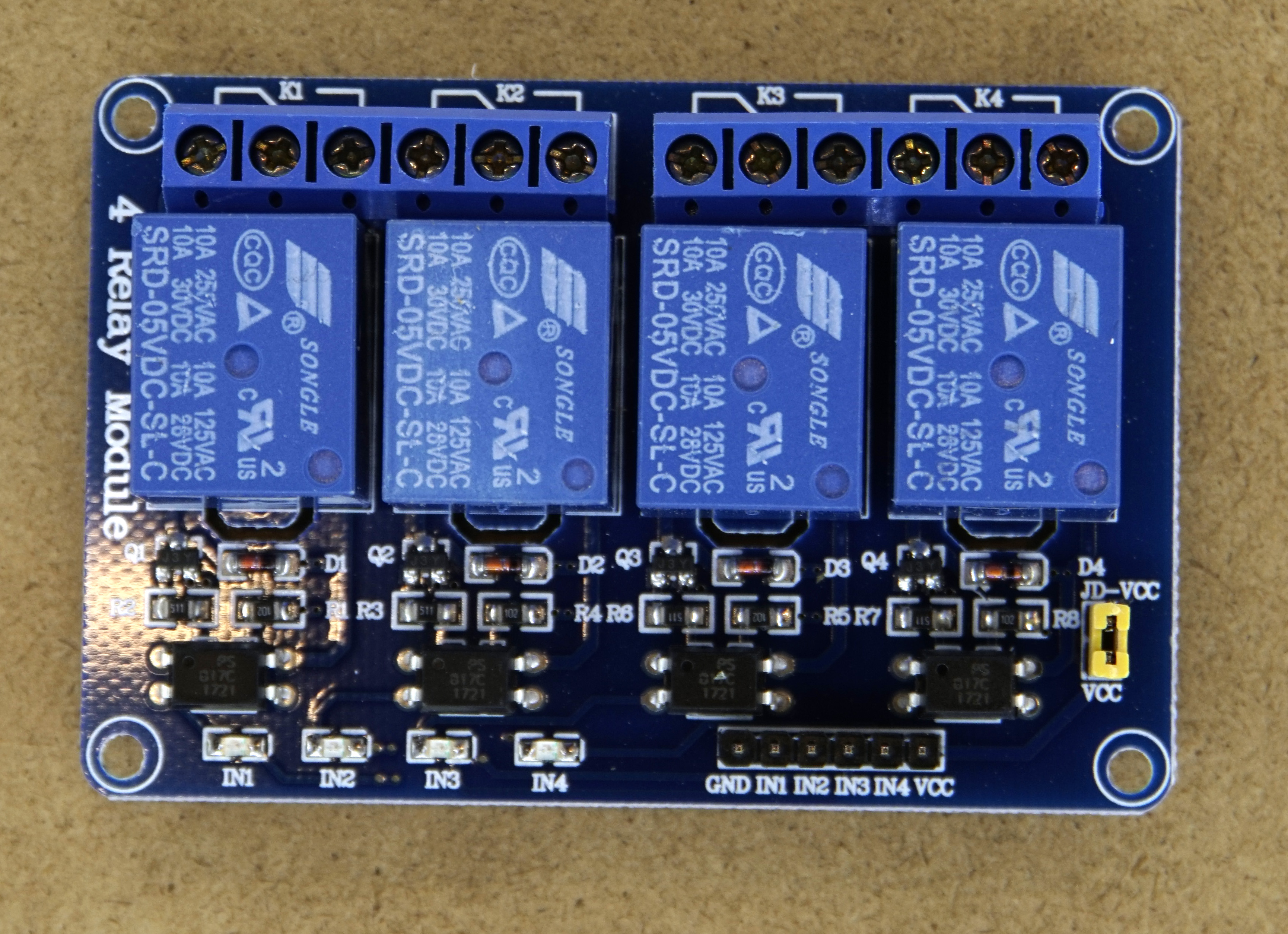 4 Channel 5V Relay Module - A2D Electronics
