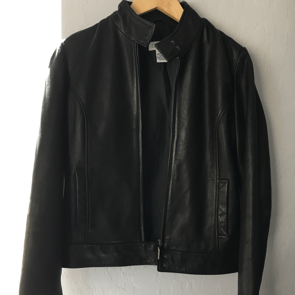 Mens Calvin Klein Black Leather Jacket A2 Jackets