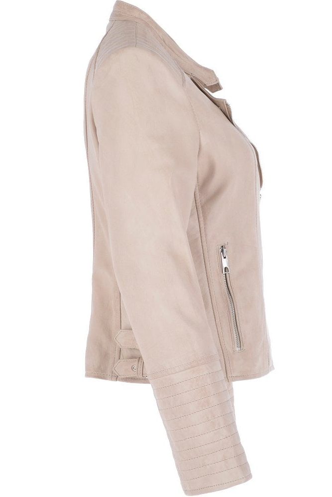 Womens Fashion Cream Leather Jacket A2 Jackets