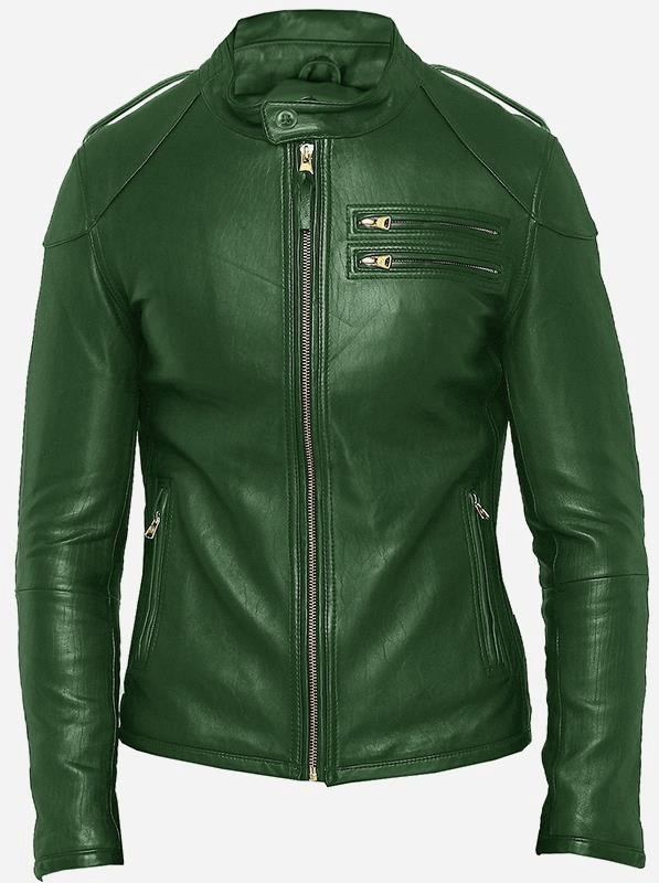 Men's Emerald Green Style Leather Jacket A2 Jackets