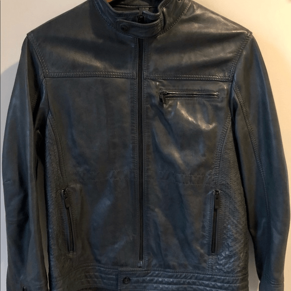 Esprit Men’s Black Leather Jacket A2 Jackets
