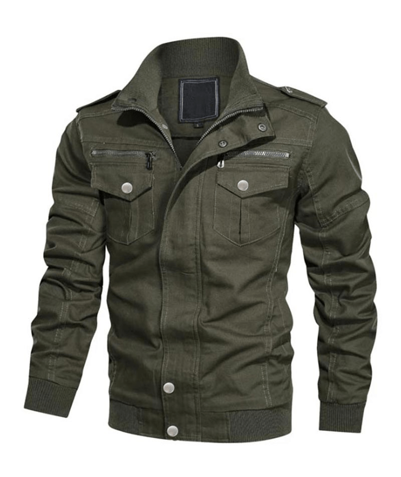 Mens Finley Green Cotton Bomber Jacket A2 Jackets