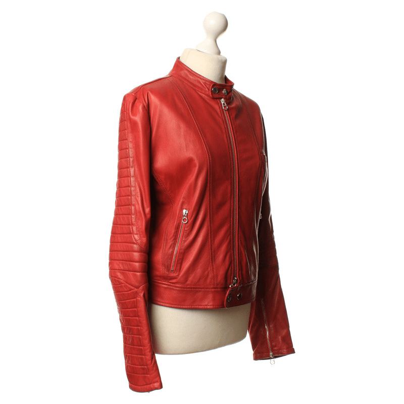 Womens Jet Set Red Leather Jacket A2 Jackets