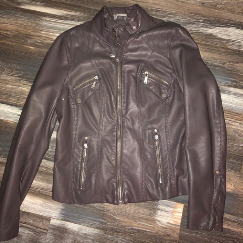 Womens Nordstrom Rack Gray Leather Jacket A2 Jackets