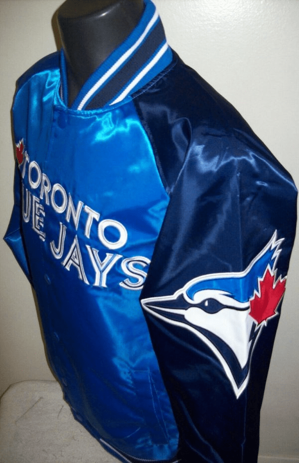 Mens Jays Starter Retro Toronto Blue Satin Jacket A2 Jackets