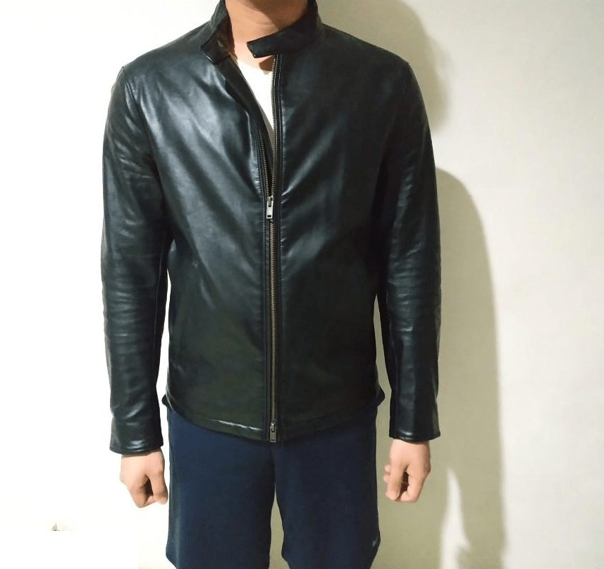 Original Uniqlo Black Leather Jacket A2 Jackets