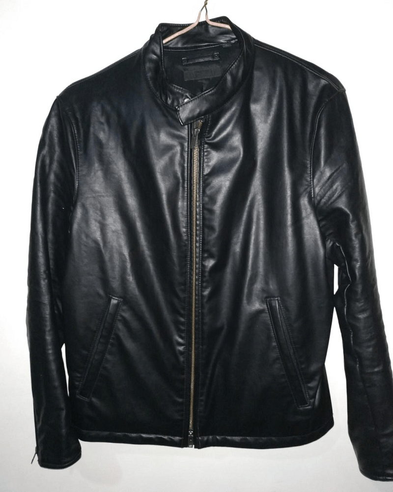 Original Uniqlo Black Leather Jacket A2 Jackets