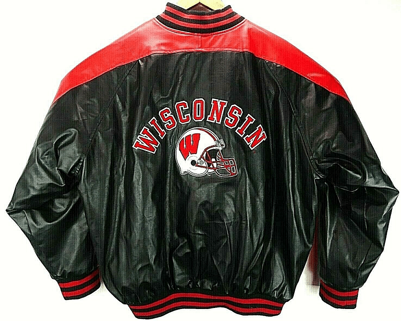 Mens Steve And Barry's Wisconsin Badgers Leather Jacket A2 Jackets